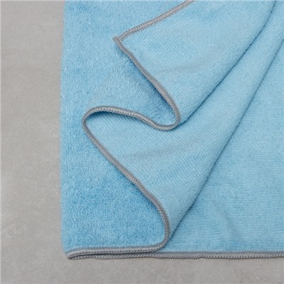 Тряпка для пола Raccoon, 250 г/м², 60×80 см, микрофибра, с оверлоком, 1 шт, голубая