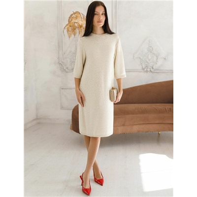 Платье вязаное из хлопковой пряжи с пайетками