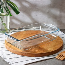 Форма для выпечки и запекания прямоугольная Paşabahçe Borcam, 2.7 л, 33.6×19×7 см, жаропрочное стекло, прозрачная