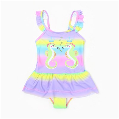 Купальник слитный для девочек, цвет сиреневый, рост 122-128 см