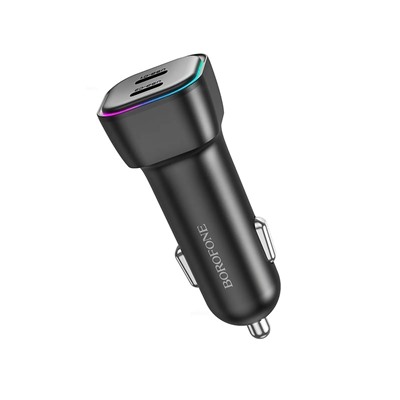 Адаптер Автомобильный Borofone BZ28B Trophie PD55W 2Type-C/5V/3A (black)