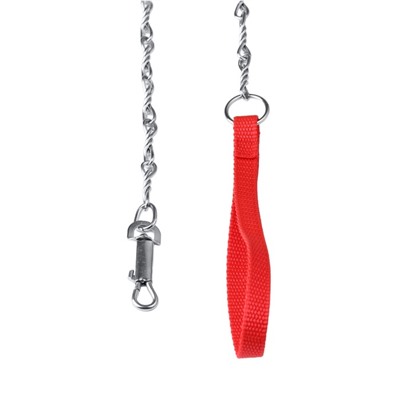 Поводок металлический витой, 180 см × 2 м, с нейлоновой ручкой