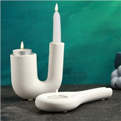 Набор подсвечников TAKE IT EASY «Кьелл и Луи», белый, 2 шт., 5×11 см; 18×2 см