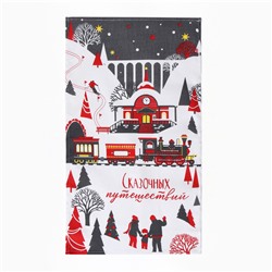 Набор новогодних кухонных полотенец Доляна «Волшебного года» 35×60 см-2 штуки, 100% хлопок