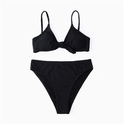 Купальник раздельный женский, геометрия на черном, размер 48 (L)