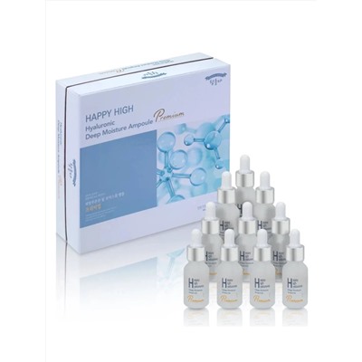 HAPPY HIGH Набор сывороток для лица с гиалуроновой кислотой / Hyaluronic Deep Moisture Ampoule Premium, 15 мл x 10 27943