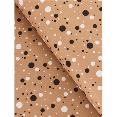 Крафт бумага «Конфетти» черный/белый на коричневом фоне, 0.72×10±5% м, 60 г