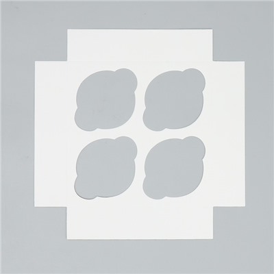 Коробка складная на 4 капкейка с окном «С Новым годом!», 16×16×10 см