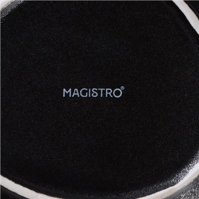 Тарелки глубокие Magistro Carbon, 17,5×15 см, набор 2 шт, фарфор, чёрные