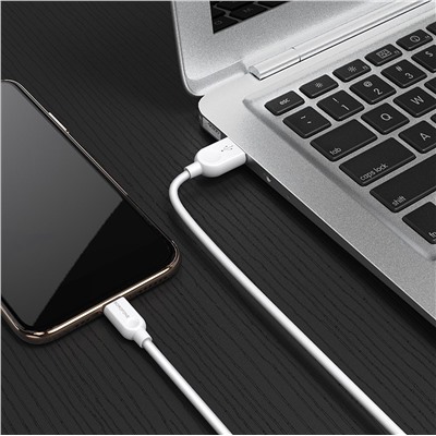 Кабель USB - Apple lightning Borofone BX14 12W 100см 2,4A  (white)