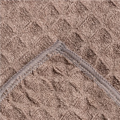 Набор для бани и ванной Этель «Вафля» полотенце 70×140 см+чалма 21×25 см, цв.коричневый