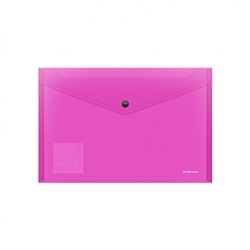 Папка с кнопкой  А4 140мкм 47044 Fizzy Neon полупрозрачная ErichKrause