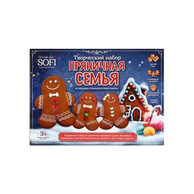 Набор подарочный новогодний для творчества «Пряничная семья», имбирно-медовые пряники, 900 г