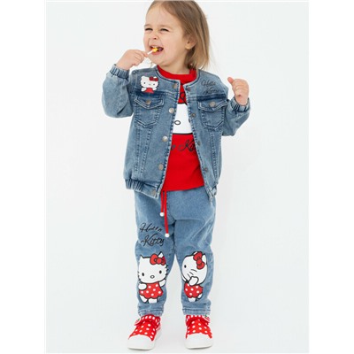 Брюки детские текстильные джинсовые для девочек