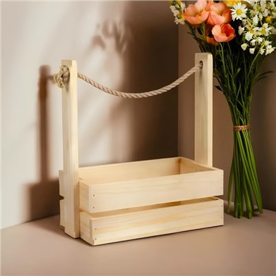 Подарочный ящик «Аром», 28×15×30 см, деревянный, ручка - канат