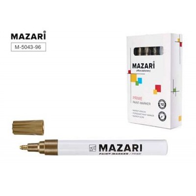Маркер-краска 2мм PRIME золотой M-5043-96 Mazari