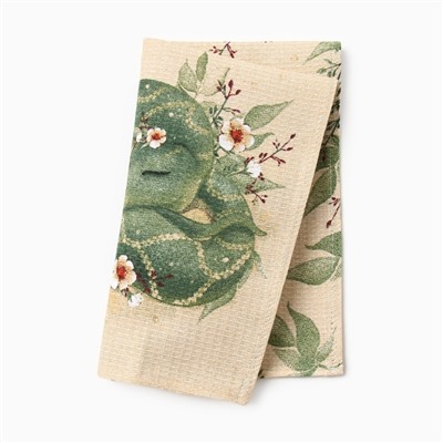 Полотенце Доляна «Новогодние пожелания» 28×46 см, 100% хл, вафля 160 г/м²