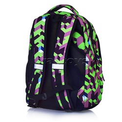 Рюкзак облегченный "Зеленая абстракция" с анатомической спинкой, 2 отделениями на молнии