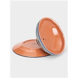 Блинница узбекская Риштанская Керамика «Цветы», d=32 см, керамика, синяя