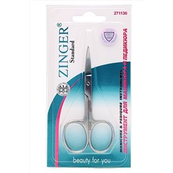 Zinger Ножницы маникюрные для ногтей прямые / Standard B 105 S/FD, глянцевые/матовые, 9,5 см KRISTALLER, 1127690