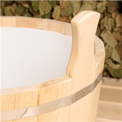 Шайка для бани и сауны, 15 л, липа, пластиковая вставка, «Добропаровъ»