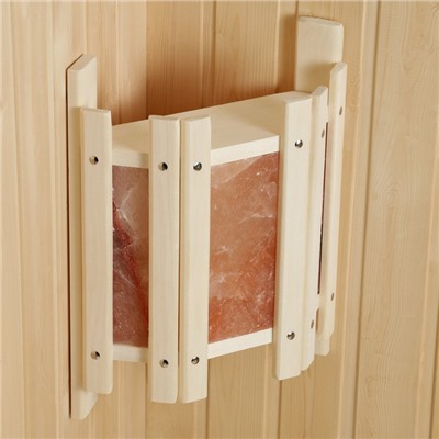 Абажур для бани и сауны, 32.5×40.5×12.5 см, с гималайской солью, деревянный