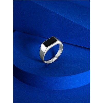 Печатка из серебра с фианитом родированная 3302720р