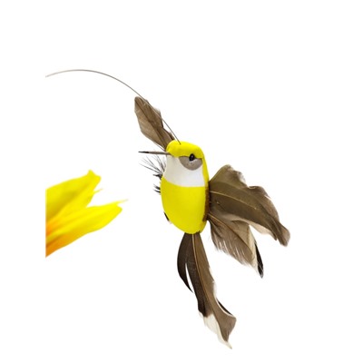 Штекер летающий «Подсолнух с птичкой», на солнечной батарее, МИКС