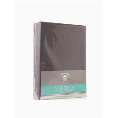 Простыня на резинке 2-спальная KUPU-KUPU, 180×200+20 см, шоколад, трикотаж