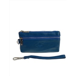 Женский кошелёк  из натуральной кожи, цвет синий