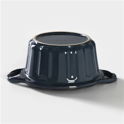 Горшок из жаропрочной керамики для запекания Доляна «Массимо», 20×15×7.5×11.5 см, цвет синий