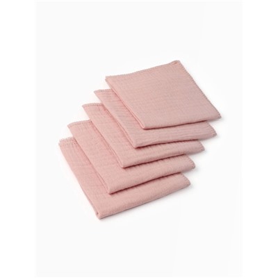 Набор платочков «Крошка Я» Strawberry cream, 20×20 см-5 шт., муслин, хлопок 100%