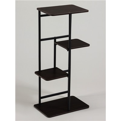 Подставка для цветов Greengo, 4 полки, 36×23×74 см, напольная, каркас металл, полки МДФ, чёрная