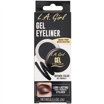 L.A. Girl, Гелевая подводка для глаз Gel Eyeliner, оттенок Jet Black, 3 г