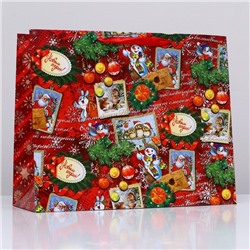 Пакет подарочный ламинированный новогодний «С Новым годом», 49×40×19 см