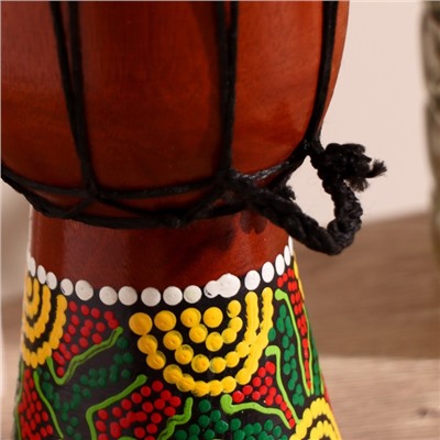 Сувенирный музыкальный инструмент «Барабан Джембе цветочный узор», 11×11×20 см, МИКС
