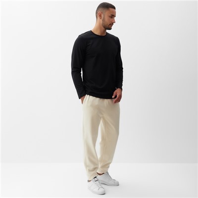 Лонгслив мужской MINAKU: Basic line MAN, размер 46, чёрный