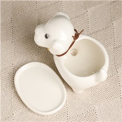 Декоративный горшок для цветов «Щенок», 200 мл, 13×7×10 см, керамический, белый