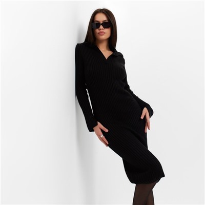 Платье миди женское MIST Knitwear, размер 42, чёрное