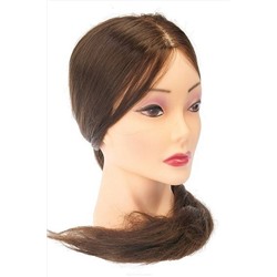 Dewal Голова-манекен тренировочная для парикмахеров FI-2022XL-6, искусственные волосы, шатен KRISTALLER, 1106356