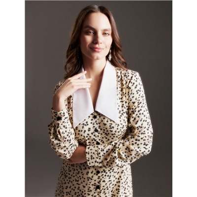 Платье мини женское с воротником MIST, размер 50, бежевое