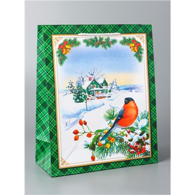 Пакет подарочный новогодний ламинированный «У Ёлочки », 26×32×12 см