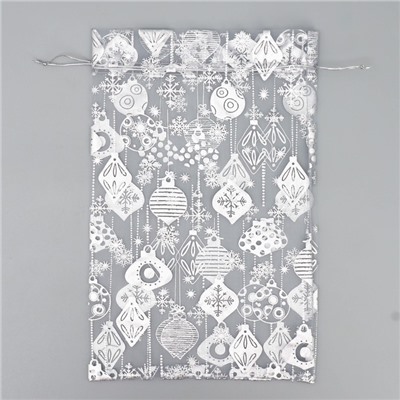 Мешочек подарочный органза «Новогодние игрушки», 20×30 см ± 1.5 см