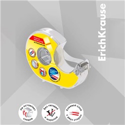 Двусторонняя клейкая лента ErichKrause, прозрачная, 12 мм×10 м, в диспенсере