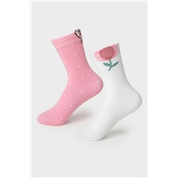 Носки детские трикотажные для девочек, 2 пары в комплекте PLAYTODAY, 1239792