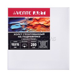 Холст на подрамнике 15x15 см грунтованный "ART" 100% хлопок 280 г/м², мелкое зерно, цвет белый, набор клиньев, термоусадочная пленка