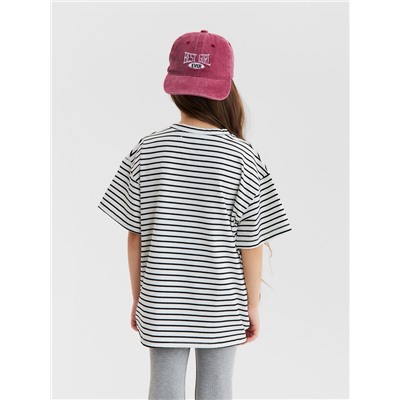 Футболка для девочки KAFTAN «Полоска», белая, чёрная, рост 100 см