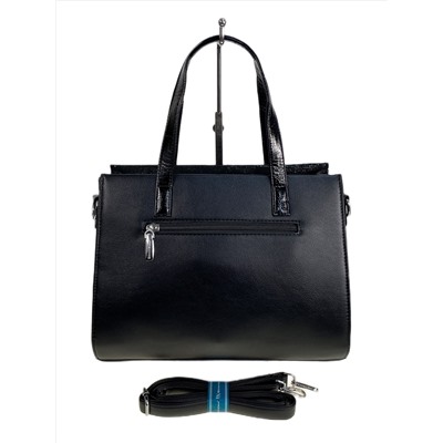 Женская сумка из искусственной кожи и натуральной замши, цвет черный