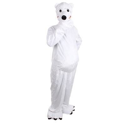Карнавальный костюм «Белый медведь», комбинезон, шапка, р-р 50-52, рост 180 см