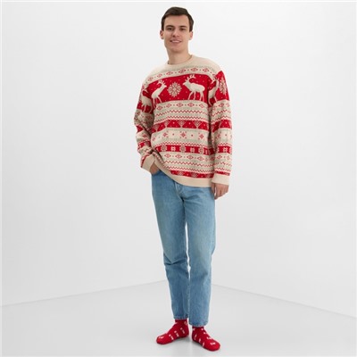 Свитер вязаный новогодний KAFTAN Scandinavia, размер 42, красный